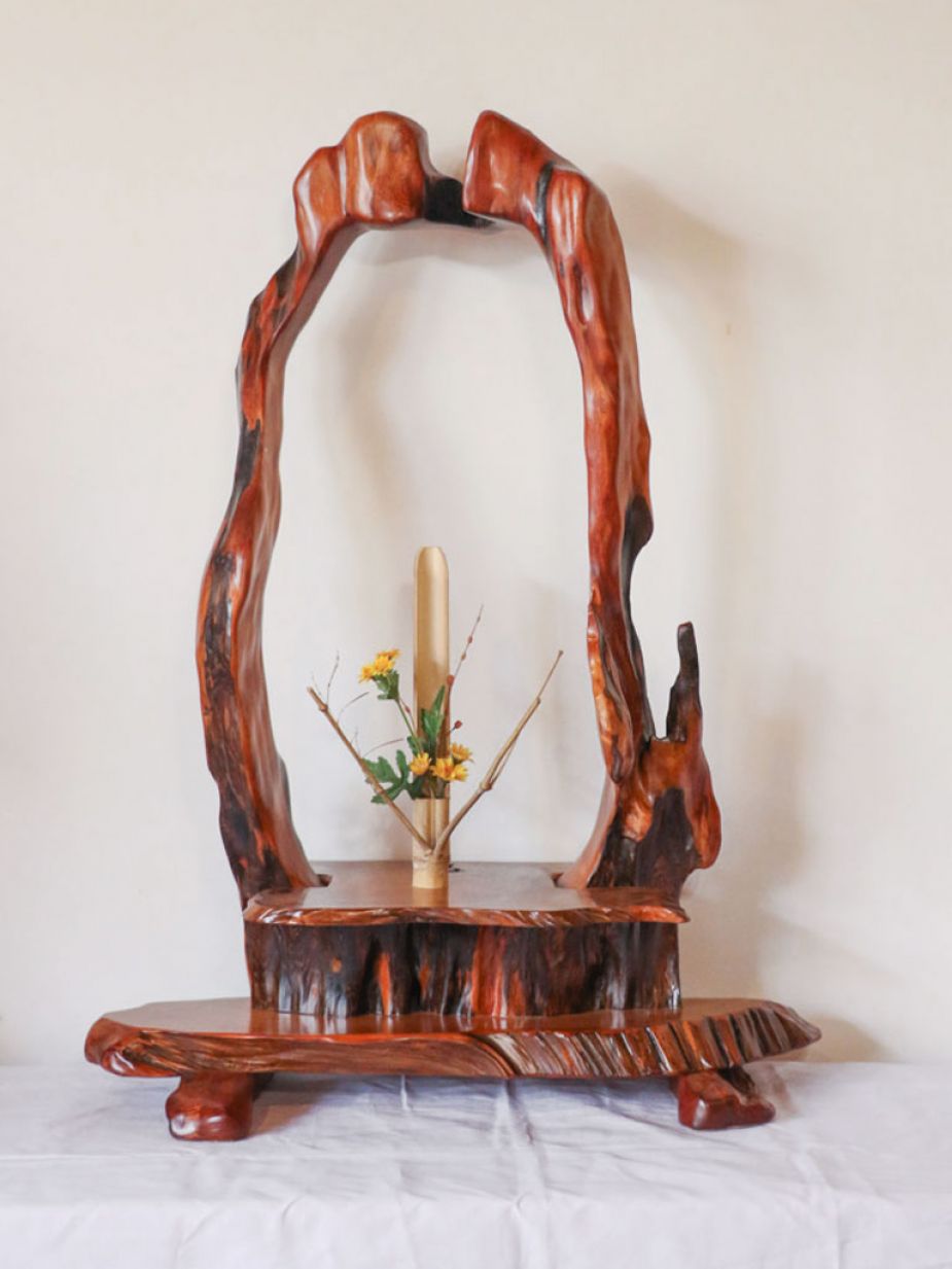 屋久杉 自然リング花器 - 古典木工
